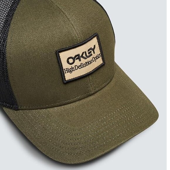Mens Oakley B1b High Definition Optics Patch Trucker Cap Hat Size OSFM Green NWT - Picture 3 of 3